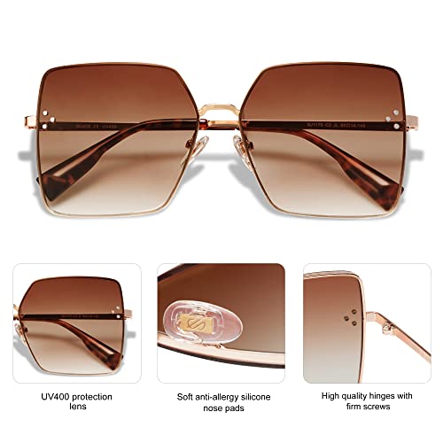 SOJOS Trendy Square Sunglasses Womens Big Oversized Designer Style UV Protection Sunnies Shades Lunettes de Soleil SJ11704