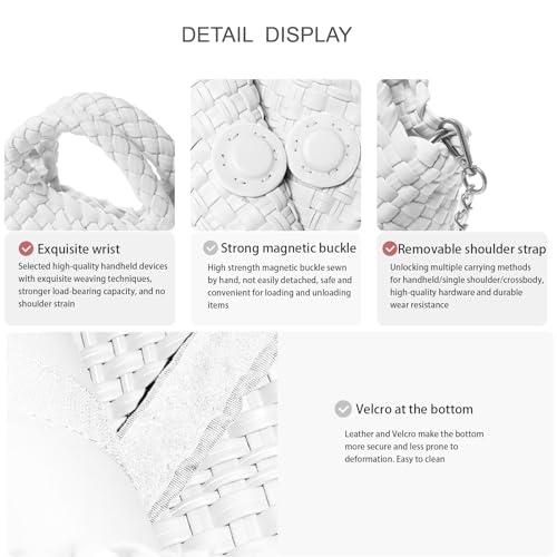 Image of Woven Tote Bag for Women with Coin Purse, Foldable Chain Small Crossbody Handbags, Fashion Shoulder Bag, Hobo Satchel
