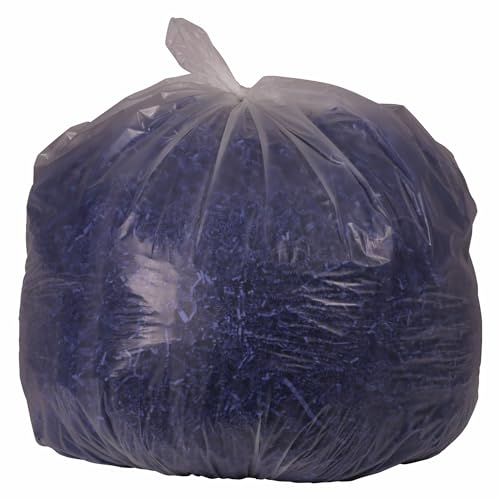 Image of Boardwalk Recycled Low-Density Polyethylene Can Liners, 45 Gallon Garbage Bags, 1.4 mil, 40 inch x 46 inch, Clear, 10 Bags /Roll, 10 Rolls /Carton