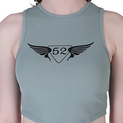 Image of Leriya Fashion Women's & Girls' Solid Ribbed Western Crop Top, Sleeveless Angle's Fly Print Top.