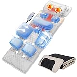 FIRRLUCO Full Body Massage Mat with Heat,Back Massager Pad with Detachable Shiatsu Neck Massager,3D Body Stretching & Lumbar Traction,4 Vibrating Motors,2 Heat Levels,Gifts for Men Women