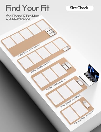 Image of YSAGi Leather Desk Protector, Office Mat, Large Mouse Mat, Non-Slip PU Leather Blotter, Laptop Desk, Waterproof Writing Pad for Office and Home (Latte, 35.4 inch x 17 inch)