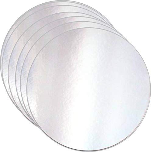 TAJNAN 10 INCH Cake Base Premium Silver Cake Circles, Corrugated, Cake Board, 10-Pieces, Silver