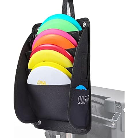 QOGIR Disc Golf Cart Putter Pouch: Holds 8 Putters | Includes 2 Side Pockets for Scorecard Clipboard, Mini Disc and Pencil | Includes 2 Grommets for Hanging Towels | Fits Almost Any Disc Golf Cart Cover
