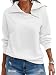 Cuptacc Damen Pullover Stehkragen Sweatshirt Damen Winter Weiß XL 46-48