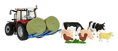 Britains 1:32 Massey Ferguson 5612 Tractor Toy Farm Set, Collectable Farm Playset for Children, Tractor Toy Compatible with 1:32 Scale Farm Toys, Suitable for Collectors & Children from 3 Years