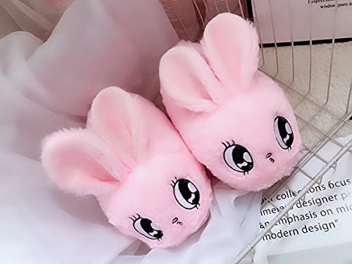 HANDKEI Winter bunny cartoon animal plush slippers men's and women's indoor warm cotton slippers2