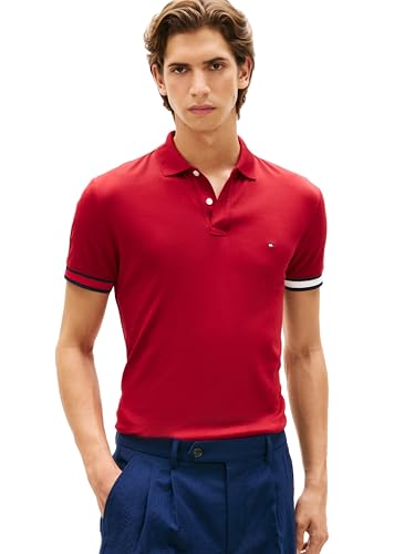 Image of Tommy Hilfiger Mens Short Sleeve Casual Polo Shirts in Regular Fit with Liquid Cotton