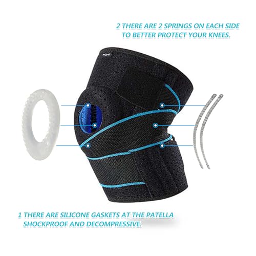 Image of DOUFURT Knee Brace for Men & Women, Side Stabilizers & Patella Gel Pads | Plus Size Adjustable Knee Brace Support Relieves Meniscus Tears, Knee Pain, Arthritis, ACL /MCL Recovery, Daily Activities
