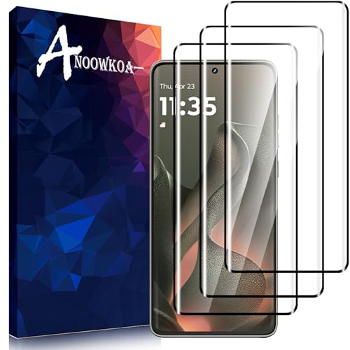 Anoowkoa 3 Pack Designed for Motorola Moto Edge 2025 3D screen protector Tempered Glass Flim.9H Hardness.Super Abrasion Resistance Anti-Fingerprint.Anti-Scratch Bubble-free Easy Installation