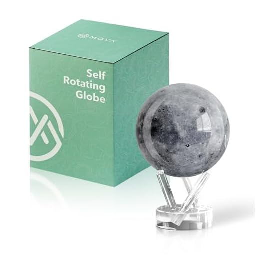 MOVA Globus Weltraumserie Mond 4.5" mit Sockel, solarbetriebener rotierender Globus, einzigartiges Geschenk und Heim- oder Schreibtischdekoration für Männer, Frauen, Kinder