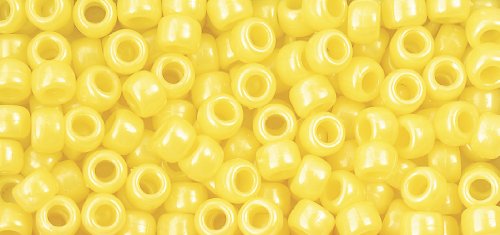 The Beadery 6 by 9mm Barrel Pony Bead in Yellow Pearl, 900-Piece