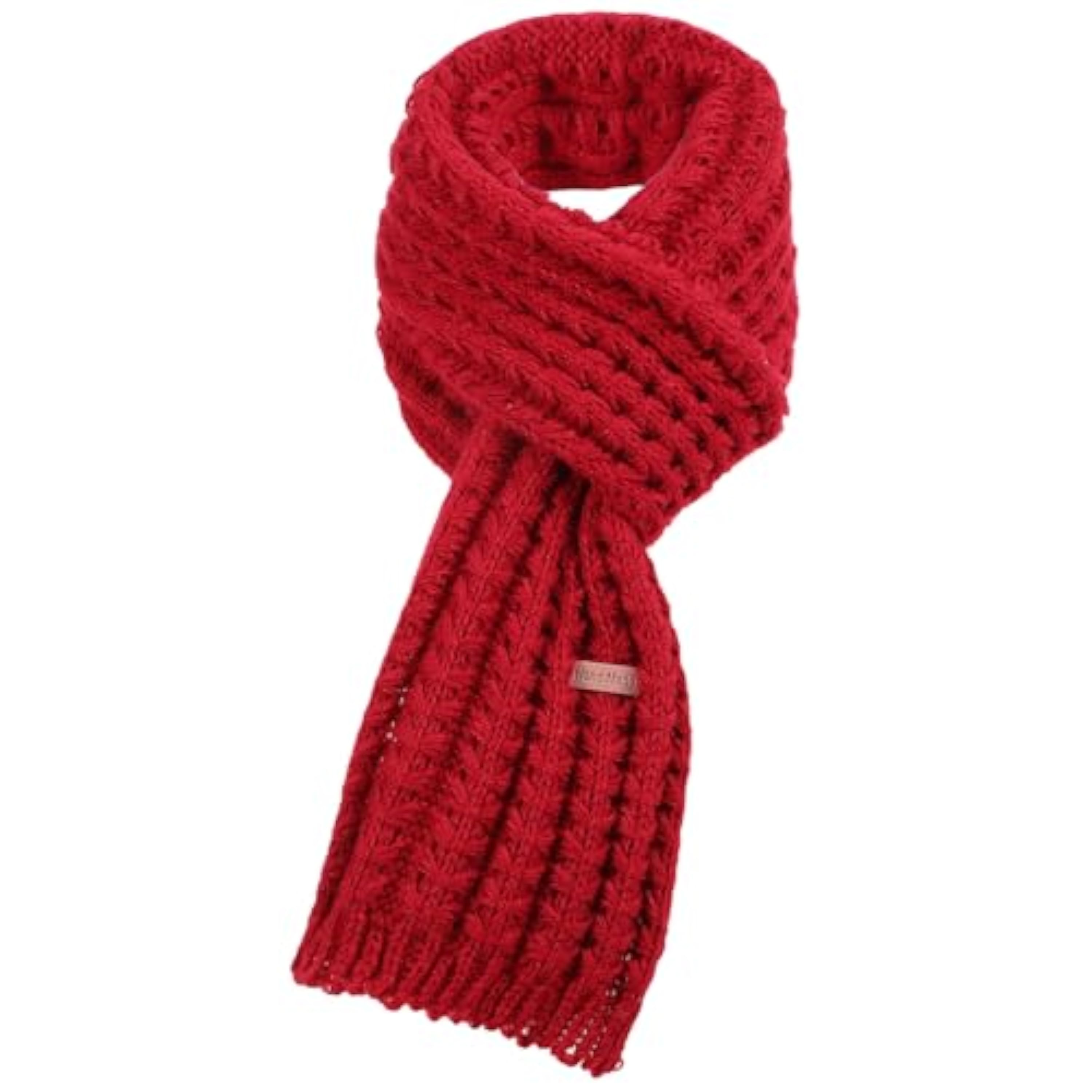 Bufanda de punto para niños, bufanda tejida para niños, bufanda de invierno para niños, calentador de cuello unisex, bufanda de color puro para niños y niñas de 2 a 10 años, color burdeos, rojo, Talla