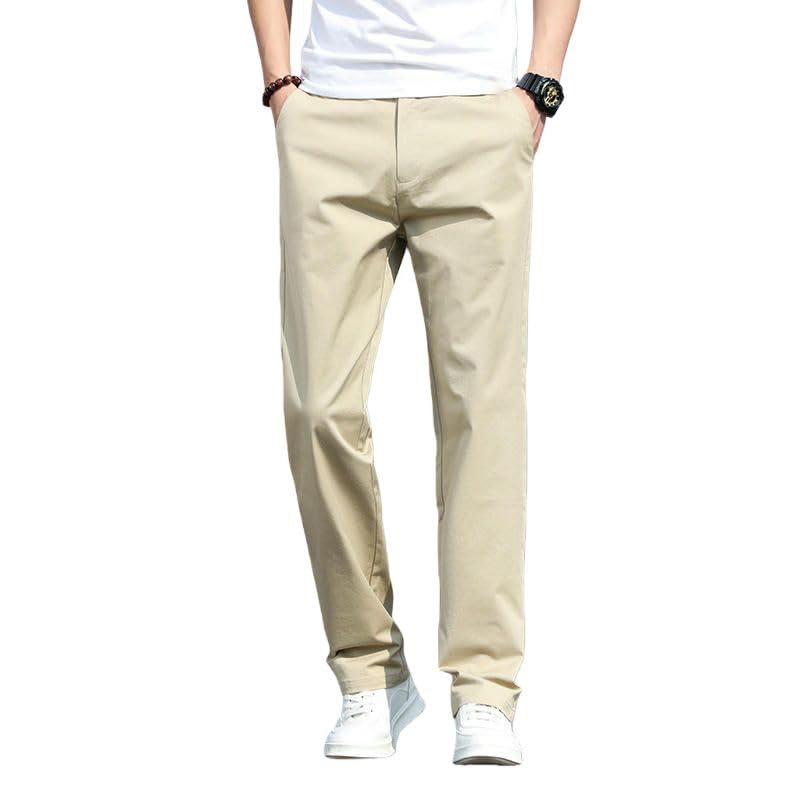 Pantalon Homme Coton Slim Droit Confortable contre la Rigidité