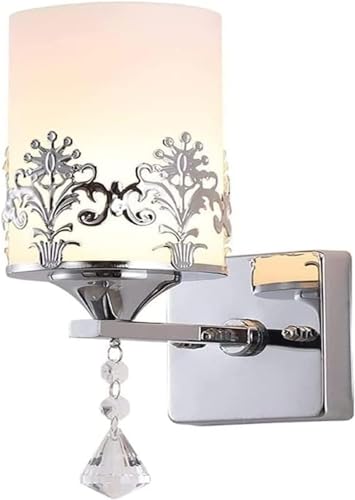Aplique de pared cromado con globo de cristal para decoración de interiores