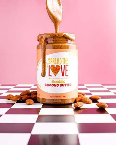 Spread The Love UNSALTED Almond Butter, 16 Ounce (All Natural, Vegan, Gluten-free, Creamy, No added salt, No added sugar, No palm fruit oil, Not pasteurized with PPO) - Thumbnail 4