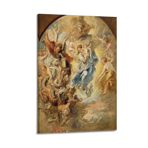 Peter Paul Rubens�i�َ��^�̏��Ƃ��Ă̐���j�|�X�^�[�G��ǉ惊�r���O ���[�� �_�C�j���O ���[�� �x�b�h���[���Ǒ����E�H�[�� �A�[�g12x18inch(30x45cm)