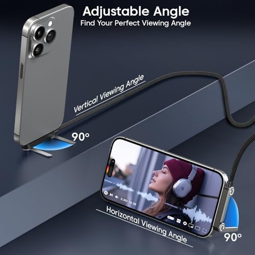 Image of Sounce 2-in-1 Invisible Phone Stand Charging Cable 240W | Fast Charging Cord with Built-in Phone Holder | Tangle Free Nylon Braided | Compatible with Smartphones & Tablets