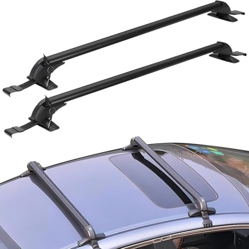 wowspeed Roof Rack, 100cm Car Roof Racks Aluminium Roof Bars, Anti-Theft Caravan Roof Racks, Removable & Waterproof Roof Bars for Carrying Bicycle Racks, Cargo Racks,Snowboard, Surfboard