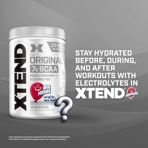 Xtend XTEND Original BCAA Powder Airheads Candy Flavor, 7g BCAA and 2.5g L-Glutamine, Sugar Free Post Workout Muscle Recovery Drink with Amino Acids for Men & Women, 30 Servings - Image 6