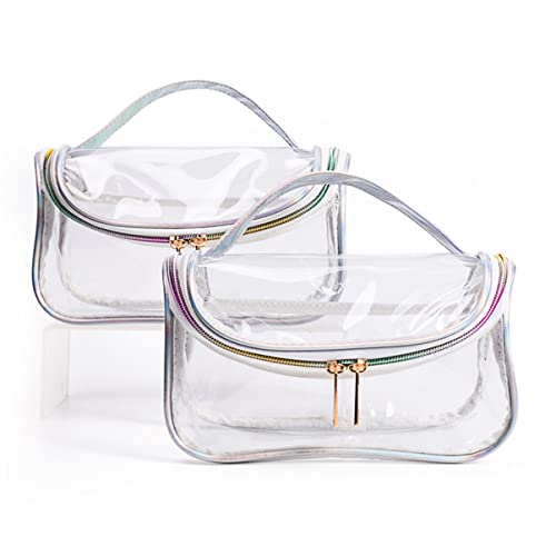 Bolsa de maquillaje transparente portátil: neceser de viaje con cierre 2