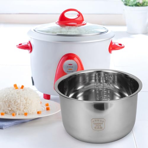 Zerodeko Stainless Steel Rice Cooker Inner Pot Substitute Liner with Scale Non-Stick Multi-Use Cooking Vessel for Rice Soup and Cake Household Cooker 9.5 Inch - Image 3