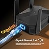 MEETOWN Repeteur WiFi 6, AX3000 Repeteur WiFi Puissant, 5GHz&2.4GHz avec 4 Antennes Amplificateur WiFi Compatible avec Toutes Les Box, Couverture jusqu'à 500m et 80 appareils