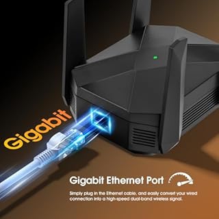 MEETOWN Repeteur WiFi 6, AX3000 Repeteur WiFi Puissant, 5GHz&2.4GHz avec 4 Antennes Amplificateur WiFi Compatible avec Toutes Les Box, Couverture jusqu'à 500m et 80 appareils