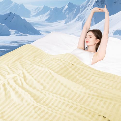 Image of Elegear Revolutionary Cooling Blanket, Absorbs Heat to Keep Body Cool for Night Sweats, Double Sided Arc-Chill3.0 Cooling Fiber Q-Max>0.5, Lightweight Summer Cold Blankets for Sleeping 90 inch x 108 inch