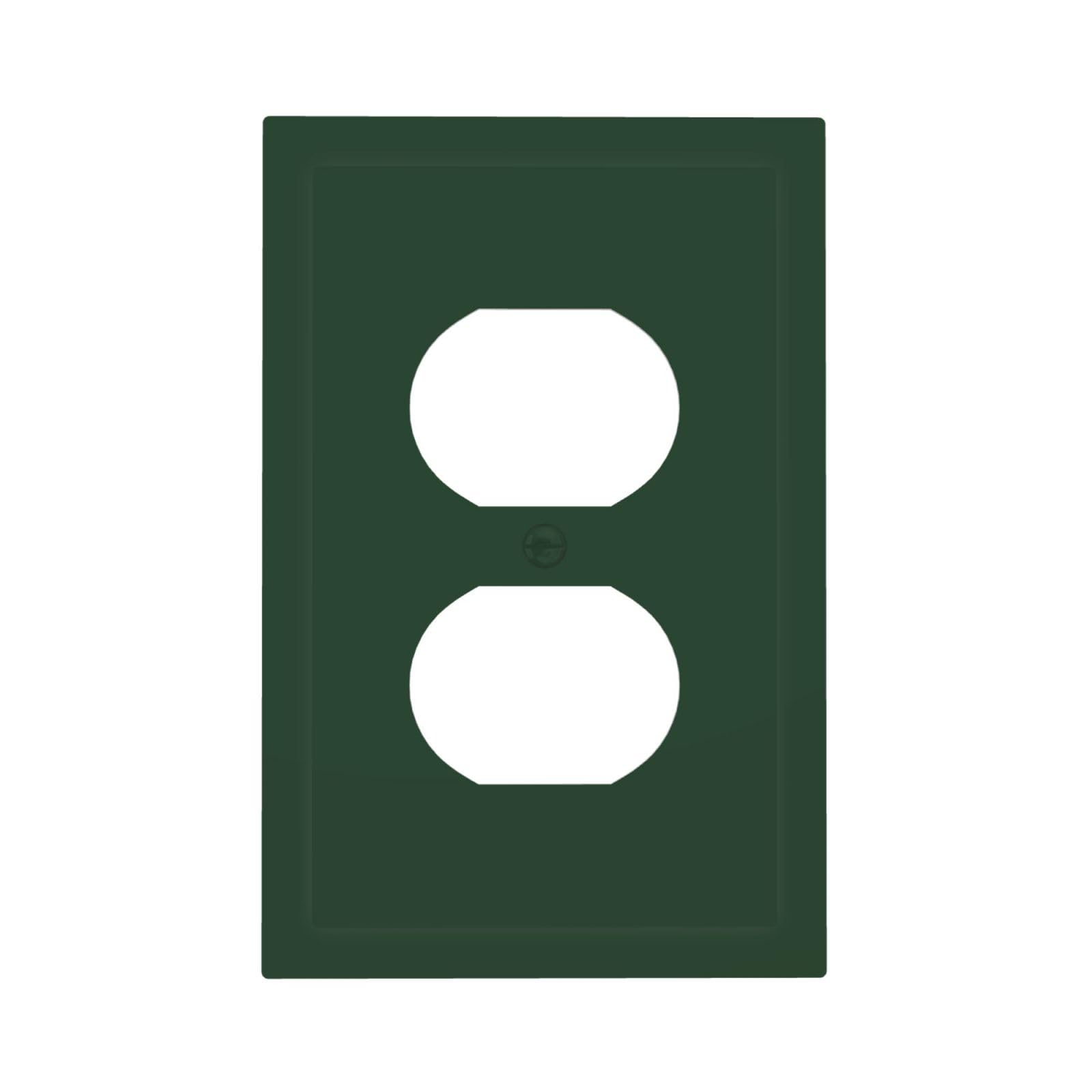 Photo 1 of LOLREAI 1 Gang Duplex Light Switch Cover Plate - Dark Green