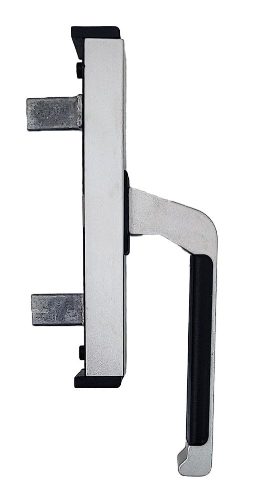 Poignée crémonese pour fixations intérieures en aluminium, ouverture extérieure et intérieure (argent)