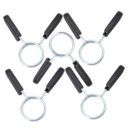 GOOHOCHY Barbell Spring Clip Collar 5pcs Snap Buckle Clamp for Weightlifting Barbell Lock