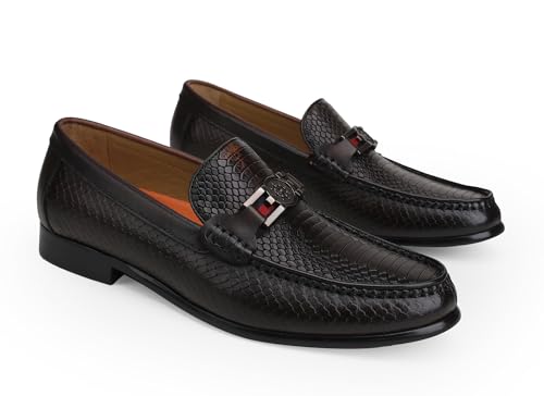 Image of Formal Dress Shoes for Men, Premium Buckle Moc-Toe Business Shoes Casual Slip-on Penny Loafer