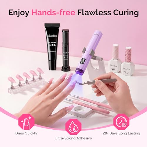 Image of MelodySusie Purple Handheld UV Light with Stand and Rhinestone Glue Kit