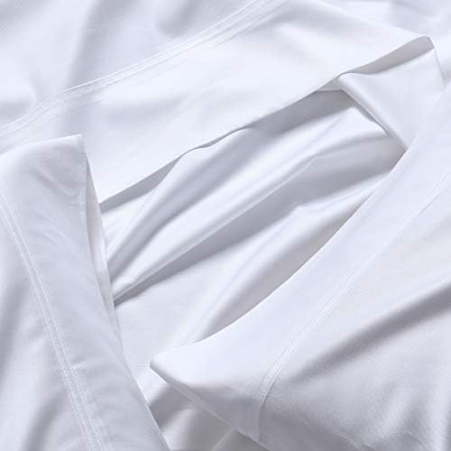 Royal Tradition Viscose from Bamboo-Cotton Blend Sheet Set (Queen Size, White-Solid) Durable, Breathable Deep Pocket Bed Sheets - Thumbnail 2