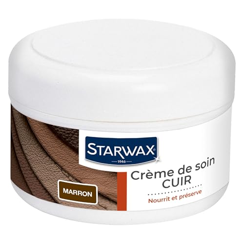 STARWAX - Crème de Soin Cuirs Colorés - Nourrit, Préserve la Souplesse et La Brillance - Hydrate en Profondeur - Ravive la Teinte - Teinte Marron- Fabriqué...