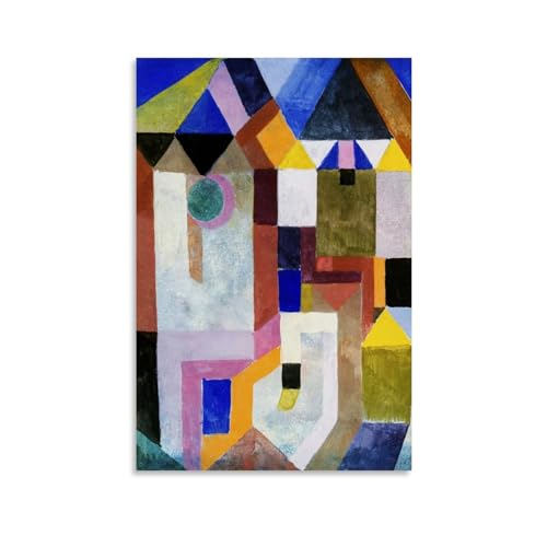 Impression sur toile d'architecture colorée Paul Klee pour salon 60x90cm