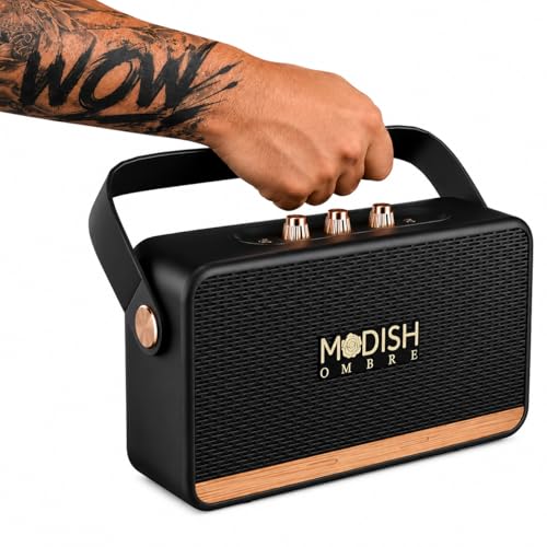 Image of ModishOmbre Premium Basson 30W Portable Bluetooth Speaker | FM Radio | 20 Hours Long Playtime | Dual Bass Drivers | Built-in Mic | Playback via BT5.3 /USB /TF Card, Easy Controls | Type C Charging