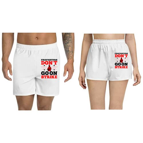 UDNAG Unisex Regular fit 'Fireman Firefighter | Firefighters Don’t go on Strike 1' Polyester Shorts [Size S/28In to XL/40In]