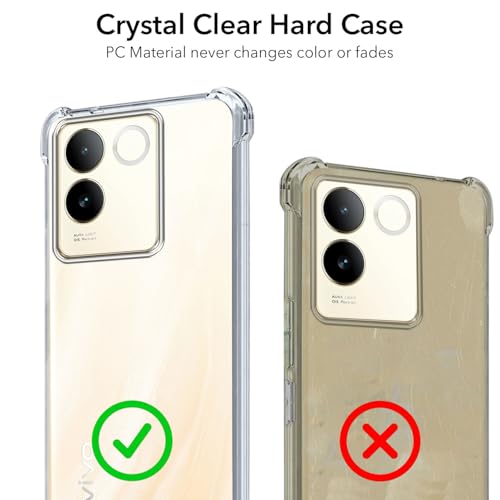 Image of Jkobi Shockproof Crystal-Clear Back Cover for Vivo T2 Pro (Anti Yellow Case | Drop & Camera Protection | Hard Polycarbonate)