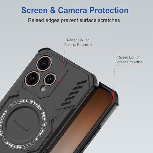 Image of Zapcase Back Case Cover for Oppo Reno 15 5G | Magnetic Case with Built-in Metal Ring | Supports MagSafe Charger, Wallet & Car Mount | Shockproof Hybrid PC + TPU | Black