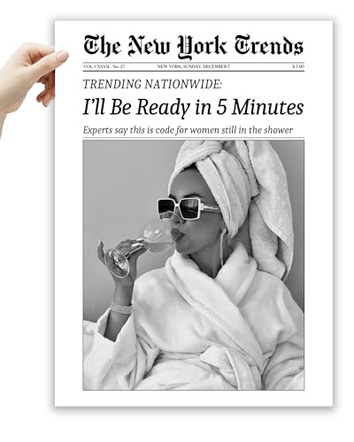 EcoHest 12x16 in I'll Be Ready in 5 Minutes Newspaper Canvas Art