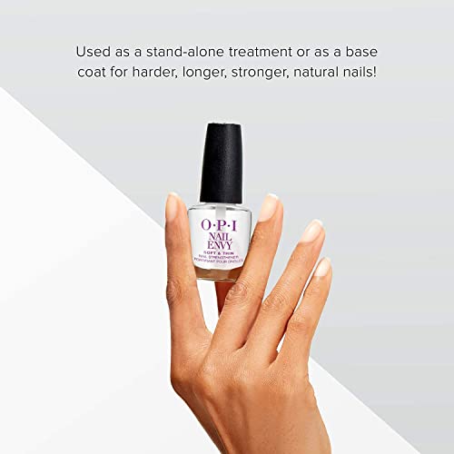 Image of O.P.I Nail Envy Nail Strengthener | 15 ml | Nail Hardener Polish and Base Coat | Transparent Nail Protector for Strong Natural Nails