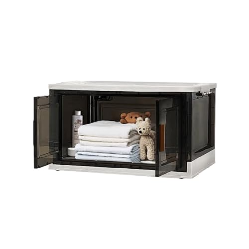 ABBAware 1er Set Aufbewahrungsbox mit Deckel, 43 Liter, jede Box stapelbar, faltbar mit Rollen zum mühelosen Transport. Praktische Öffnung zu 3 Seiten, Stapelbox aus PP-Kunststoff