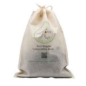 Premium Redworms, Red Wiggler for Eco-Friendly Gardening and Composting, 50 Count