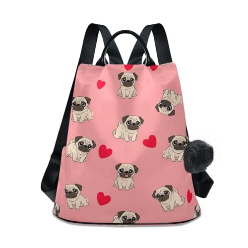 Sac à dos femme carlin léger avec poches de rangement pour soulager le dos