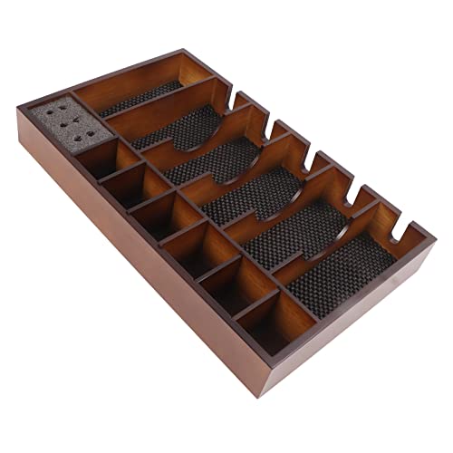 Bandeja para maquinilla antideslizante grande de madera compuesta resistente 8