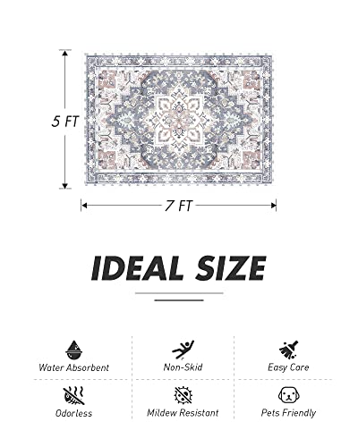 Commercial Area Rug 5X7 Vintage Area Rugs For Bedroom Decor, Living Room, Farmhouse #TOP6