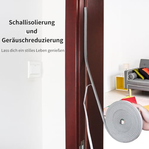 Storystore Dichtungsband Selbstklebend, Moosgummi Selbstklebend Grau,20 mm(B) x 10 mm(D), Schaumstoffband Gummidichtung für Kollision Siegel Schalldicht, Gesamtlänge 5 m