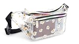 Holographic 80s 90S Rave Transparent Flowers Fanny Pack for festival women, Girl Cute Fashion Waist Bag Belt Bags-Transparent Flowers